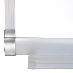 Learniture Porcelain Steel Magnetic Dry Erase Board/Whiteboard w/Aluminum Frame & Map Rail (10' W x4' L)