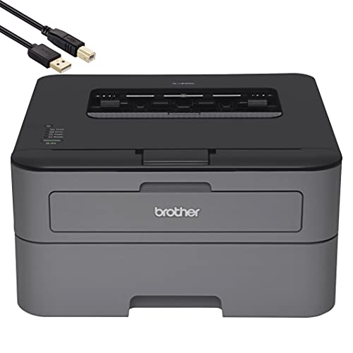 Brother HL-L2300 Monochrome Laser Printer with USB Connection for Home Business - Print Only - 27 ppm, 2400 x 600 dpi, 8.5 x 14, Automatic Duplex Printing, 250-sheet Capacity, BROAGE Printer Cable