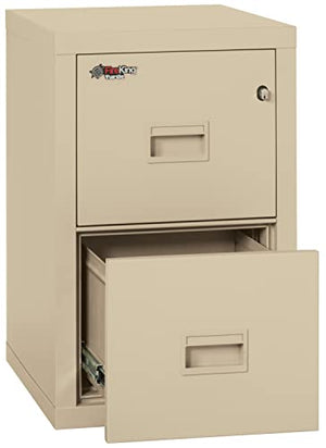 FireKing Fireproof Vertical Filing Cabinet, 2 Drawers, Legal/Letter, 18" W x 22" D, Parchment