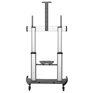 StarTech.com Heavy Duty Mobile TV Stand for 60-100" Display - Adjustable Height TV Cart with Universal Mount and Shelves