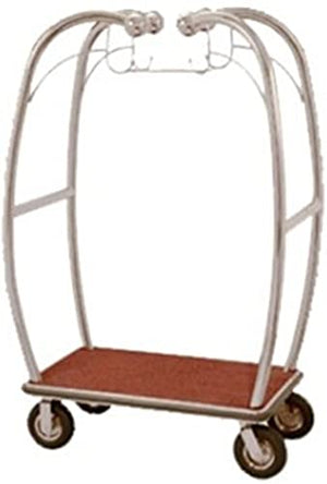 Aarco Curved Brass Bellman's Luggage Cart