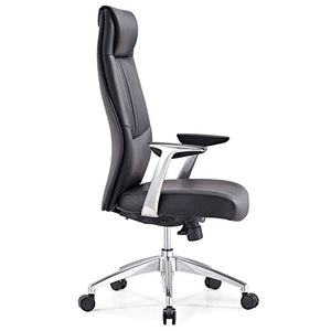 Zuri Furniture Modern Franklin Genuine Leather Executive Chair - Black