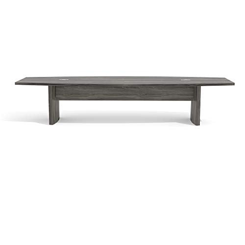 Safco Aberdeen 12ft Conference Table Contemporary Laminate Gray Steel - Ideal for Modern Business and Meeting Rooms