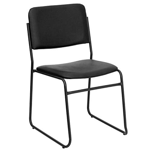 Flash Furniture HERCULES Series 5 Pack Black Vinyl Stacking Chair - 500 lb. Capacity