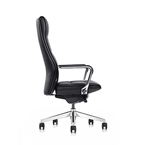 FURIJING Genuine Leather High Back Executive Chair with Synchro-Tilt Mechanism