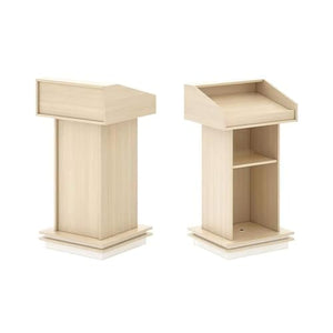 VducK Wooden Podium with Open Storage Shelf for Churches/Restaurant/Hotel