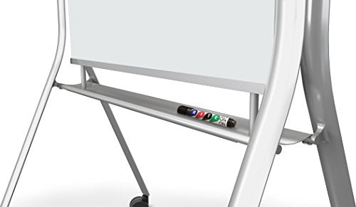 Best-Rite Visionary Curve Mobile Magnetic Glass Whiteboard Easel (74955)