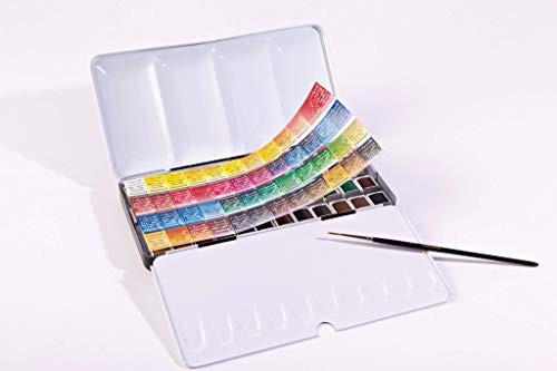 Sennelier L'Aquarelle French Watercolor Paint, Metal Set of 48 Half Pans