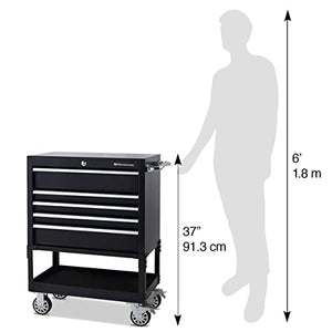 Montezuma 30" 5-Drawer Rolling Tool Organizer Metal Storage Utility Cart