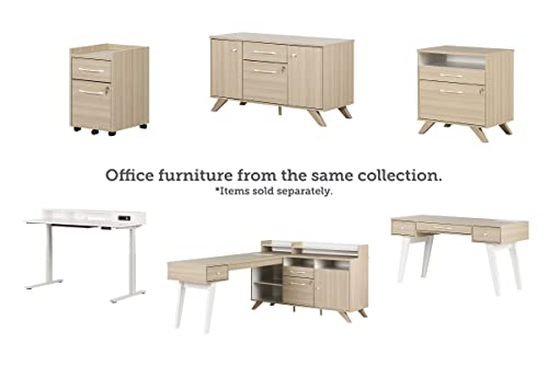 South Shore Helsy 2-Drawer Lateral File Cabinet in Soft Elm and White
