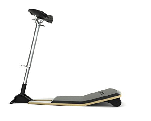 Focal Upright Furniture Locus Leaning Seat with Anti-Fatigue Mat, Glacier White Seat Base, Black Cushion (FLT-1000-WH-BK)