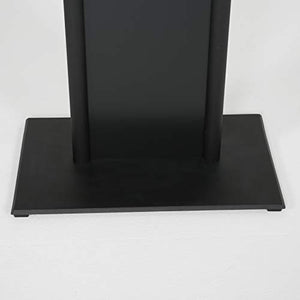 M&T Displays Clear Glass Conference Podium Stand with Aluminum Front Panel - 43.9" Height
