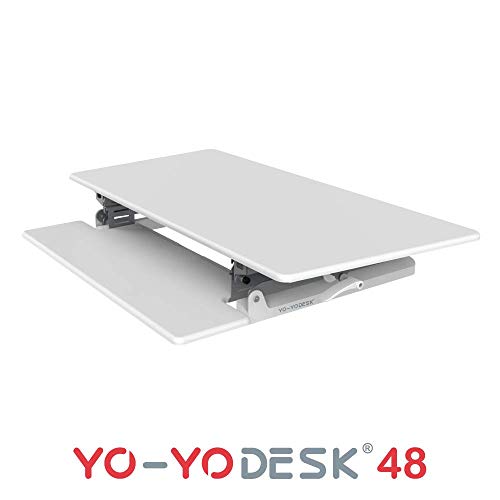 Yo-Yo DESK 48 - Best Selling Height-Adjustable Standing Desk. Superior sit-Stand Solution Suitable for All workstations and Standing Desk workplaces. (White, 48")