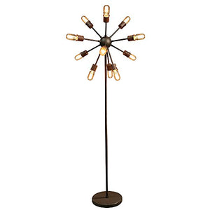 Warehouse of Tiffany LD5380 Marguirite 12-Light Antique Bronze 16-inch Edison Floor Lamp with Bulbs, 16"L x 16"W x 60"H,