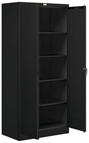 Salsbury Industries Assembled Standard Storage Cabinet, 78-Inch High by 18-Inch Deep, Black