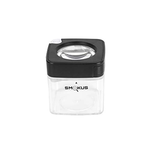 Smokus Focus Comet 20 Pack (Black) - Child Resistant Certified - Magnifying Lens LED Lights Airtight Seal