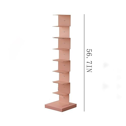 PIcube All Metal Invisible Book Tower - Heavy Duty Spine Bookshelf for Small Spaces - White, Modern Design