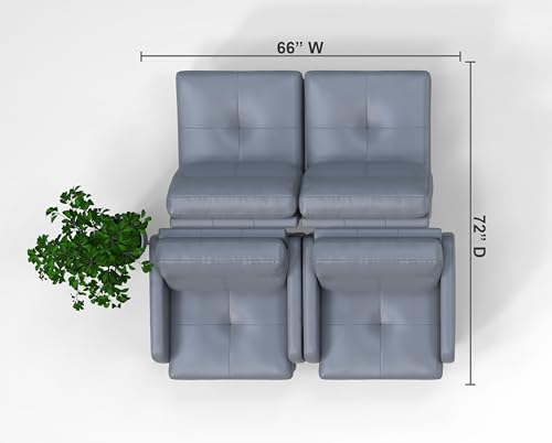 BREAKtime 4 Person Waiting Reception Lounge Chairs Set - Model 8140, Graphite Gray Leather