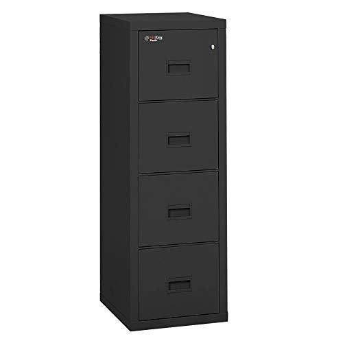 FireKing Fire Resistant 4 Drawer Letter/Legal 22" Depth Black File Cabinet