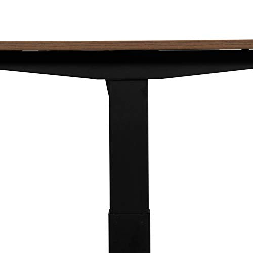 Furniture of America Grant Two-Tone Height Adjustable Electric Office Desk, 47.25-inch, Black and Walnut