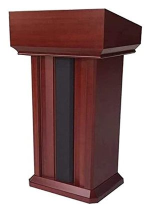 None Lectern Podium Solid Wood Reception Table (Red, One Size)