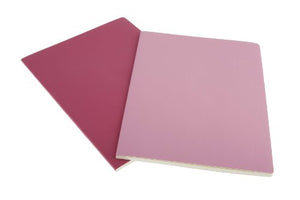 Moleskine Volant Journal, Soft Cover, XL (7.5" x 9.5") Ruled/Lined, Pink Magenta/Magenta (Set of 2)