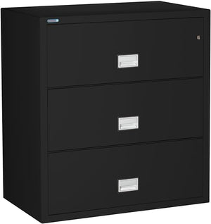 PHOENIX SAFE INTERNATIONAL LLC Fireproof 3-Drawer Lateral File Cabinet 38" Black - LAT3W38B