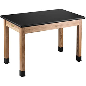 National Public Seating NPS 30x60 Science Lab Table with HPL Top in Black