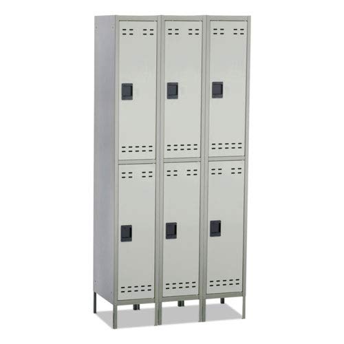 Safco Double Tier Locker, 3-Wide w/Legs, 36"x18"x78", Gray
