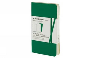 Moleskine Volant Notebook (Set of 2), Extra Small, Plain, Emerald Green, Oxide Green, Soft Cover (2.5 x 4)