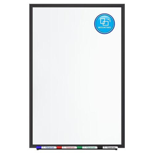 Quartet Porcelain Magnetic Whiteboard, 5 x 3 Feet, Black Aluminum Frame (2545B)