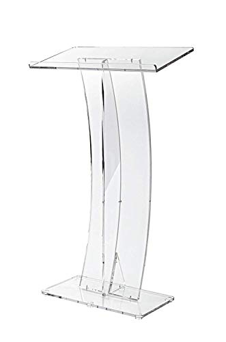 AdirOffice Black Acrylic Podium for Churches, Weddings, Lecterns