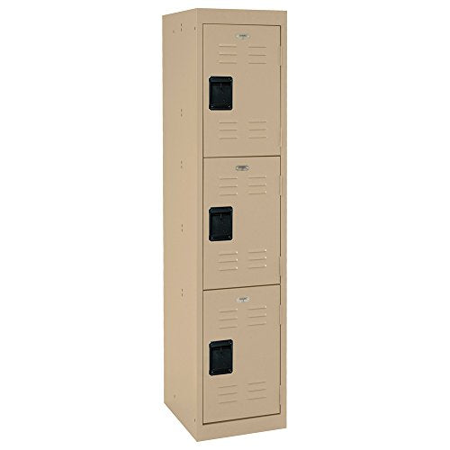 Sandusky Lee LF3B151866-04 3 Tier Welded Steel Storage Locker, 66" Height, Tropic Sand
