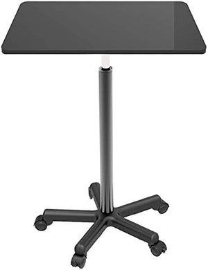 SOSSEG Podium Height Adjustable Mobile Laptop Stand Desk Rolling Cart