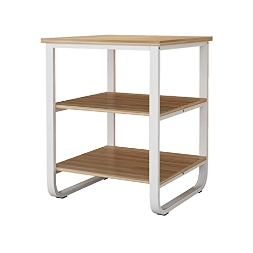 Printer Stand Desktop Stand for Printer，Office Printer Stand，Multipurpose Storage Shelf，Fax Stand with Metal Frame 3 Tiers（Two Colors） Printer Stand for Desk (Color : White)