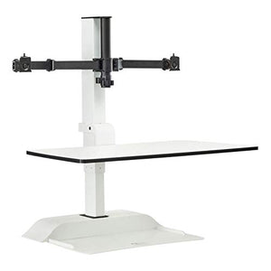 Safco Products Soar by Safco - Dual Monitor Mount Electric Sit/Stand Desk Converter, White