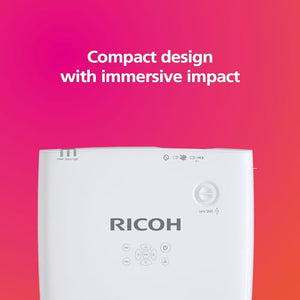 RICOH Compact 3LCD Laser Projector | 5200 Lumens | 1920x1200 WUXGA | 30-300" Screen Size | 360° Installation | 30k Hours | 16W Speaker