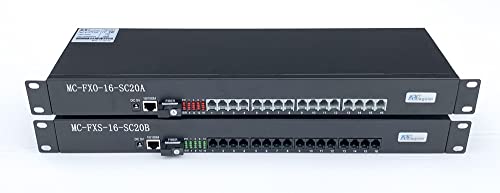 Megatel MC-FXS-16-SC20B 16 Channel POTS Over Fiber Converter + Ethernet Port
