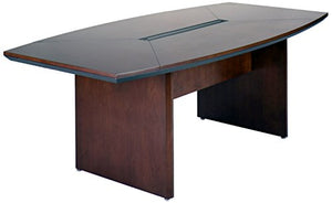 Mayline Corsica Series Boat-Shaped Conference Room Table 7' Mahogany