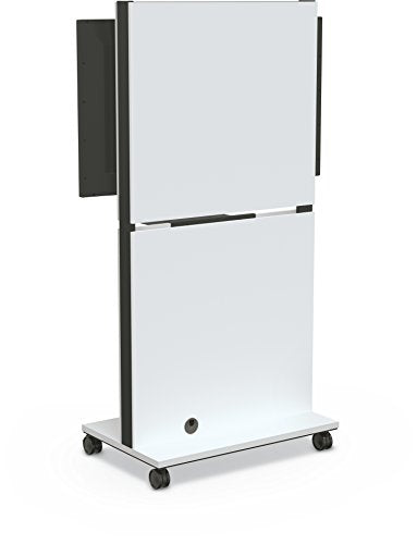 Balt Media Space Mobile Flat Panel TV Cart, White, 70" H x 34.1" W x 21.8" d (27809)