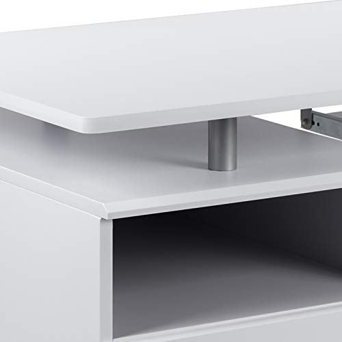 Flash Furniture White Desk with Three Drawer Pedestal and Pull-Out Keyboard Tray