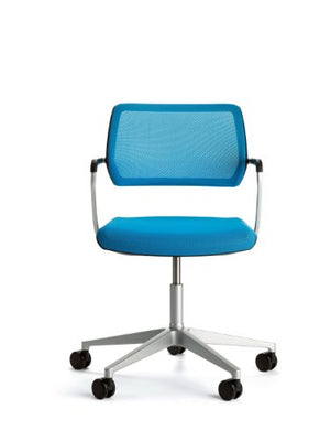 Steelcase QiVi Office Chair with Arms - Hard Floor Casters - Tangerine