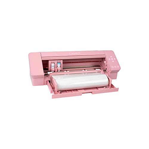 Silhouette Pink Cameo 4 Starter Bundle with 38 Oracal Vinyl Sheets, T-Shirt Vinyl, Transfer Paper, Class, Guides and 24 Sketch Pens