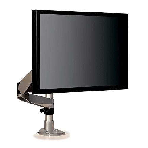 3M Easy Adjust Desk Mount Monitor Arm, Adjust Height, Tilt, Swivel and Rotation by Holding and Moving Monitor, Free Up Desk Space, Clamp or Grommet, For Monitors Up to 20 lbs <= 27", Silver (MA245S)