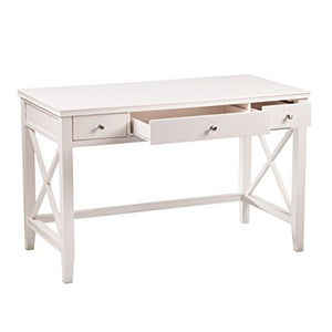Furniture HotSpot - White Writing Desk - Farmhouse Style - 48" W x 24" D x 30.75" H