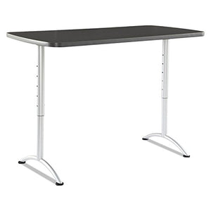 Iceberg Adjustable Height Rectangular Conference Table 30" x 60" Graphite/Silver Leg