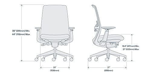 Haworth Soji Office Chair with Ergonomic Adjustments and Lumbar Support, Flexible Mesh Back (Carbon)