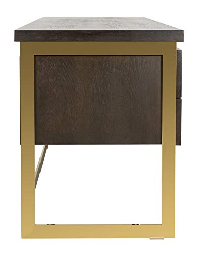 Safavieh KNT7056A Home Collection Leroux Oak Desk Gold