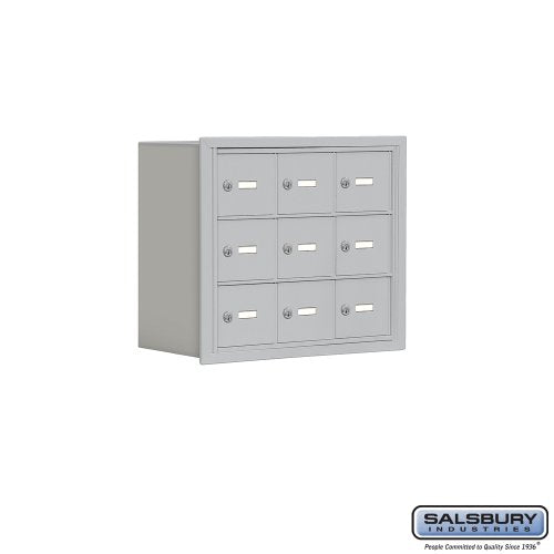 Salsbury Industries 19038-09ARK Cell Phone-3 Unit Recessed Mounted-Master Keyed Locks with 8-Inch Diameter Compartments, Aluminum