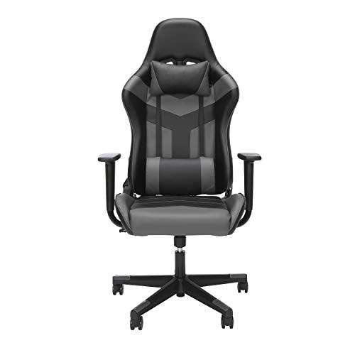 OFM ESS Collection High Back PU Leather Gaming Chair, Grey